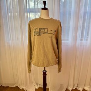 Graphic Long Sleeve Tan Shirt